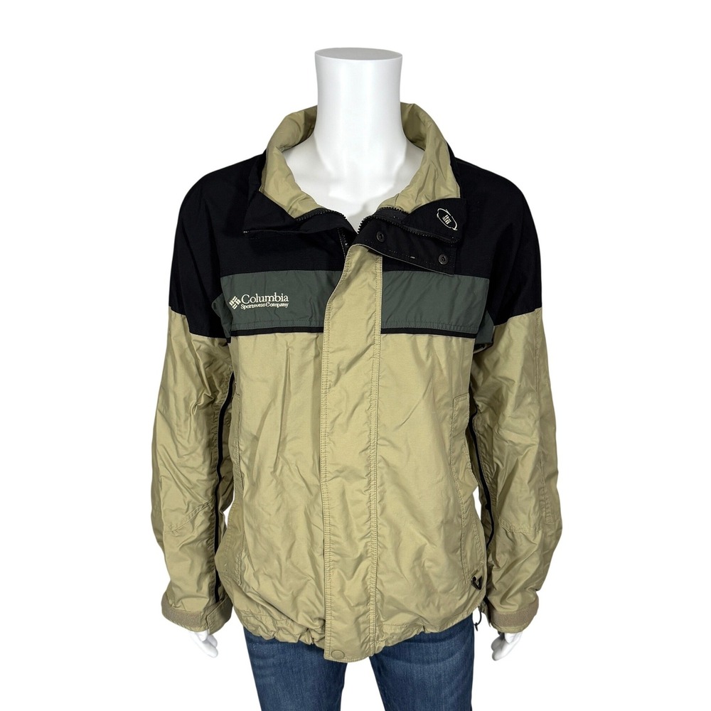 Vintage Columbia Sportswear Bugaboo Mens Core Jacket Tan Black Green Large